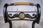 Regency Ebonised, Gilt & Painted Cane Sabre Leg Chair - Harrington Antiques