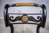 Regency Ebonised, Gilt & Painted Cane Sabre Leg Chair - Harrington Antiques