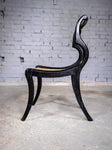 Regency Ebonised, Gilt & Painted Cane Sabre Leg Chair - Harrington Antiques