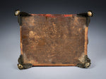 Regency Red Leather & Brass Workbox With Secret Compartment. - Harrington Antiques