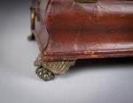 Regency Red Leather & Brass Workbox With Secret Compartment. - Harrington Antiques