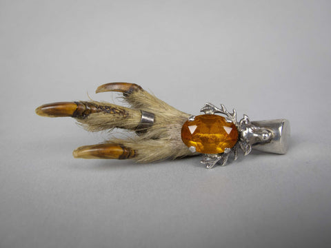 Scottish Silver Lucky Grouse Foot Brooch by Ward Brothers, Glasgow, 1949 - Harrington Antiques