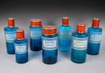 Set of Large 19th Century Blue Glass Apothecary Jars - Harrington Antiques