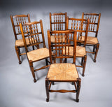 Set Of Six Georgian Lancashire Spindleback Ash & Elm Dining Chairs - Harrington Antiques