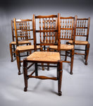 Set Of Six Georgian Lancashire Spindleback Ash & Elm Dining Chairs - Harrington Antiques