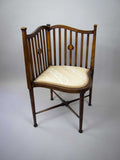 Sheraton Revival Inlaid Ash Corner Chair, Circa. 1900. - Harrington Antiques