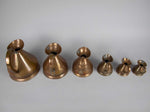 Six Graduated Vintage Copper Imperial Measuring Jugs. - Harrington Antiques