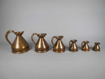 Six Graduated Vintage Copper Imperial Measuring Jugs. - Harrington Antiques