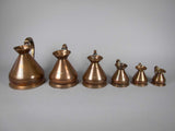 Six Graduated Vintage Copper Imperial Measuring Jugs. - Harrington Antiques