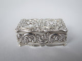 Sterling Silver 'Cherub' Pill Box by Richards & Knight, Birmingham 1985 - Harrington Antiques