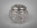 Sterling Silver & Cut Glass Jar by Boots Pure Drug Company, Birmingham, 1905 - Harrington Antiques