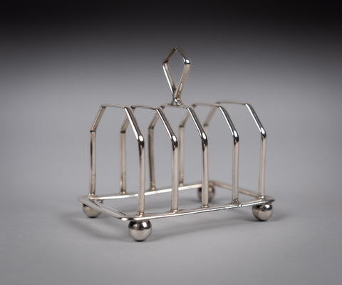 Sterling Silver Five-Bar Toast Rack by Adie Brothers, Birmingham, 1926 - Harrington Antiques