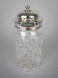 Sterling Silver Glass Condiment Pot by Lee & Wigfull, Sheffield, 1880. - Harrington Antiques