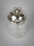 Sterling Silver Glass Condiment Pot by Lee & Wigfull, Sheffield, 1880. - Harrington Antiques