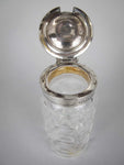 Sterling Silver Glass Condiment Pot by Lee & Wigfull, Sheffield, 1880. - Harrington Antiques