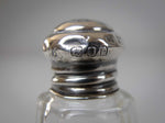 Sterling Silver Glass Scent Bottle. London, 1930. - Harrington Antiques