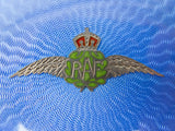 Sterling Silver & Guilloche Enamel RAF Compact by Adie Brothers, Birmingham, 1936. - Harrington Antiques