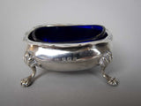 Sterling Silver Salt Cellar by Joseph Jennens & Co, Birmingham, 1912. - Harrington Antiques