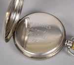 Sterling Silver Swiss 15 Jewel Pocket Watch, Dennison Case, 1927. - Harrington Antiques