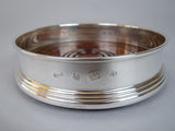 Sterling Silver Wine Coaster by Broadway & Co, Birmingham, 1962 - Harrington Antiques