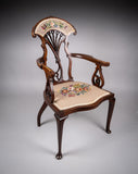 Striking Art Nouveau Mahogany Armchair, c.1890 - Harrington Antiques