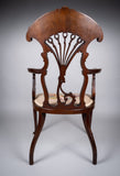 Striking Art Nouveau Mahogany Armchair, c.1890 - Harrington Antiques