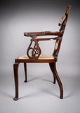 Striking Art Nouveau Mahogany Armchair, c.1890 - Harrington Antiques