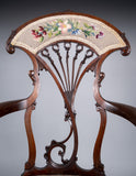 Striking Art Nouveau Mahogany Armchair, c.1890 - Harrington Antiques