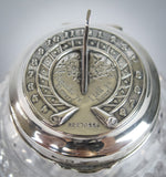 Unusual 19th Century Sterling Silver & Cut Glass Sun Dial Inkwell, 1876. - Harrington Antiques