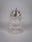 Unusual 19th Century Sterling Silver & Cut Glass Sun Dial Inkwell, 1876. - Harrington Antiques