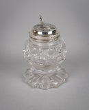 Unusual 19th Century Sterling Silver & Cut Glass Sun Dial Inkwell, 1876. - Harrington Antiques