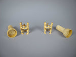 Unusual Pair of 19th Century Carved Bone Cherub Candle Holders. - Harrington Antiques