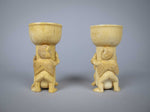 Unusual Pair of 19th Century Carved Bone Cherub Candle Holders. - Harrington Antiques