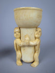 Unusual Pair of 19th Century Carved Bone Cherub Candle Holders. - Harrington Antiques