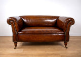 Victorian Double Drop-End Chesterfield Leather Sofa by Robertson & Coleman Ltd, Norwich. - Harrington Antiques