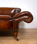 Victorian Double Drop-End Chesterfield Leather Sofa by Robertson & Coleman Ltd, Norwich. - Harrington Antiques