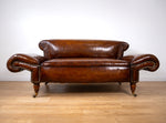 Victorian Double Drop-End Chesterfield Leather Sofa by Robertson & Coleman Ltd, Norwich. - Harrington Antiques