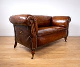 Victorian Double Drop-End Chesterfield Leather Sofa by Robertson & Coleman Ltd, Norwich. - Harrington Antiques