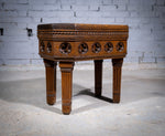 Victorian Gothic Revival Oak Side Table - Harrington Antiques