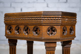 Victorian Gothic Revival Oak Side Table - Harrington Antiques