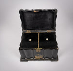 Victorian Papier Mache Mother Of Pearl Tea Caddy, c.1860 - Harrington Antiques