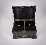 Victorian Papier Mache Mother Of Pearl Tea Caddy, c.1860 - Harrington Antiques