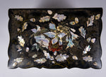 Victorian Papier Mache Mother Of Pearl Tea Caddy, c.1860 - Harrington Antiques