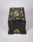 Victorian Papier Mache Mother Of Pearl Tea Caddy, c.1860 - Harrington Antiques