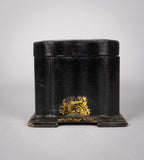Victorian Papier Mache Mother Of Pearl Tea Caddy, c.1860 - Harrington Antiques