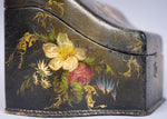Victorian Papier Mache Painted Stationary Box, c.1870 - Harrington Antiques