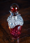 Victorian Silver Mounted Cranberry Glass Decanter by Mitchell Bosley & Co - Harrington Antiques