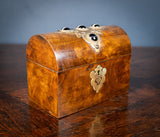 Victorian Walnut & Agate Cabochon Casket / Box - Harrington Antiques