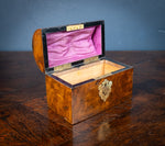 Victorian Walnut & Agate Cabochon Casket / Box - Harrington Antiques