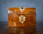 Victorian Walnut & Agate Cabochon Casket / Box - Harrington Antiques